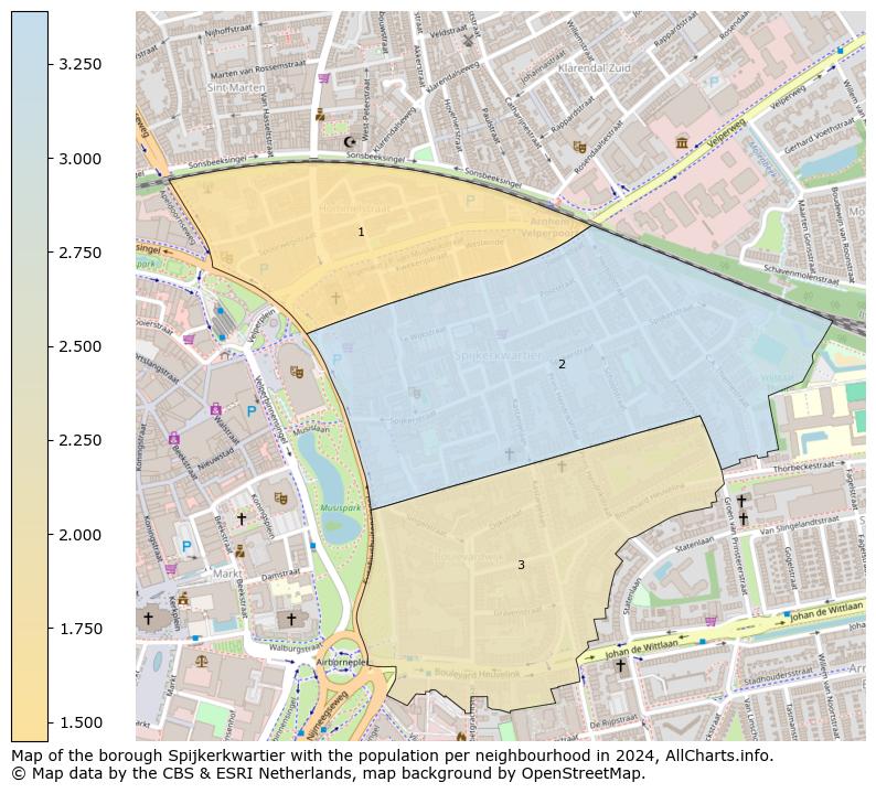 Image of the borough Spijkerkwartier at the map. This image is used as introduction to this page. This page shows a lot of information about the population in the borough Spijkerkwartier (such as the distribution by age groups of the residents, the composition of households, whether inhabitants are natives or Dutch with an immigration background, data about the houses (numbers, types, price development, use, type of property, ...) and more (car ownership, energy consumption, ...) based on open data from the Dutch Central Bureau of Statistics and various other sources!