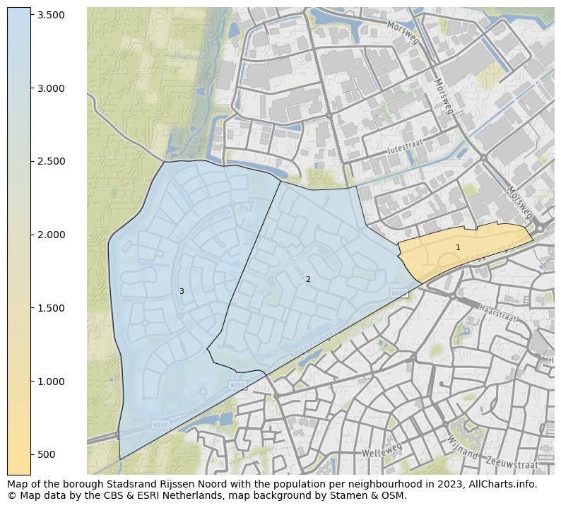 Map of the borough Stadsrand Rijssen Noord with the population per neighbourhood in 2023. This page shows a lot of information about residents (such as the distribution by age groups, family composition, gender, native or Dutch with an immigration background, ...), homes (numbers, types, price development, use, type of property, ...) and more (car ownership, energy consumption, ...) based on open data from the Dutch Central Bureau of Statistics and various other sources!
