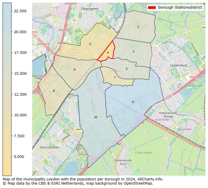 Image of the borough Stationsdistrict at the map. This image is used as introduction to this page. This page shows a lot of information about the population in the borough Stationsdistrict (such as the distribution by age groups of the residents, the composition of households, whether inhabitants are natives or Dutch with an immigration background, data about the houses (numbers, types, price development, use, type of property, ...) and more (car ownership, energy consumption, ...) based on open data from the Dutch Central Bureau of Statistics and various other sources!