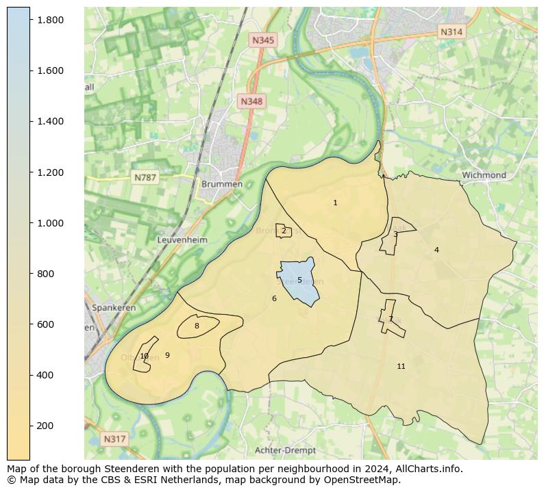 Image of the borough Steenderen at the map. This image is used as introduction to this page. This page shows a lot of information about the population in the borough Steenderen (such as the distribution by age groups of the residents, the composition of households, whether inhabitants are natives or Dutch with an immigration background, data about the houses (numbers, types, price development, use, type of property, ...) and more (car ownership, energy consumption, ...) based on open data from the Dutch Central Bureau of Statistics and various other sources!