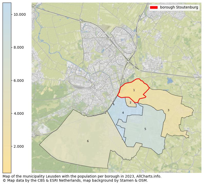 Map of the municipality Leusden with the population per borough in 2023. This page shows a lot of information about residents (such as the distribution by age groups, family composition, gender, native or Dutch with an immigration background, ...), homes (numbers, types, price development, use, type of property, ...) and more (car ownership, energy consumption, ...) based on open data from the Dutch Central Bureau of Statistics and various other sources!
