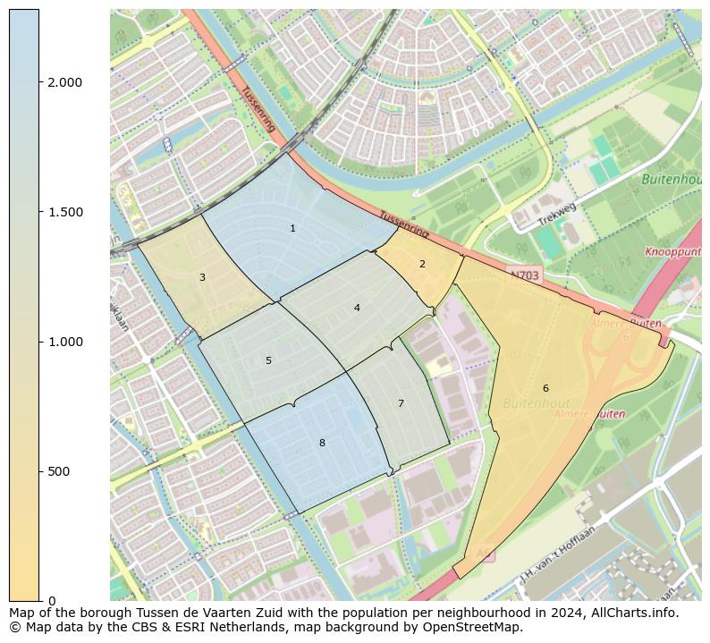 Image of the borough Tussen de Vaarten Zuid at the map. This image is used as introduction to this page. This page shows a lot of information about the population in the borough Tussen de Vaarten Zuid (such as the distribution by age groups of the residents, the composition of households, whether inhabitants are natives or Dutch with an immigration background, data about the houses (numbers, types, price development, use, type of property, ...) and more (car ownership, energy consumption, ...) based on open data from the Dutch Central Bureau of Statistics and various other sources!