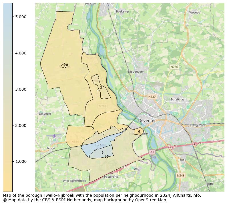 Image of the borough Twello-Nijbroek at the map. This image is used as introduction to this page. This page shows a lot of information about the population in the borough Twello-Nijbroek (such as the distribution by age groups of the residents, the composition of households, whether inhabitants are natives or Dutch with an immigration background, data about the houses (numbers, types, price development, use, type of property, ...) and more (car ownership, energy consumption, ...) based on open data from the Dutch Central Bureau of Statistics and various other sources!