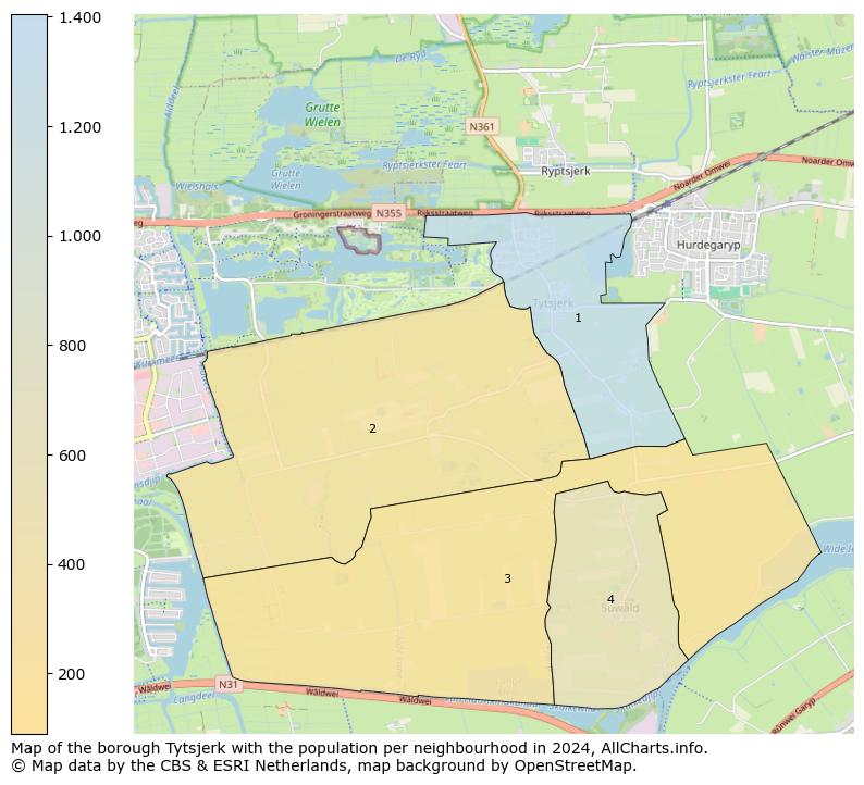 Image of the borough Tytsjerk at the map. This image is used as introduction to this page. This page shows a lot of information about the population in the borough Tytsjerk (such as the distribution by age groups of the residents, the composition of households, whether inhabitants are natives or Dutch with an immigration background, data about the houses (numbers, types, price development, use, type of property, ...) and more (car ownership, energy consumption, ...) based on open data from the Dutch Central Bureau of Statistics and various other sources!