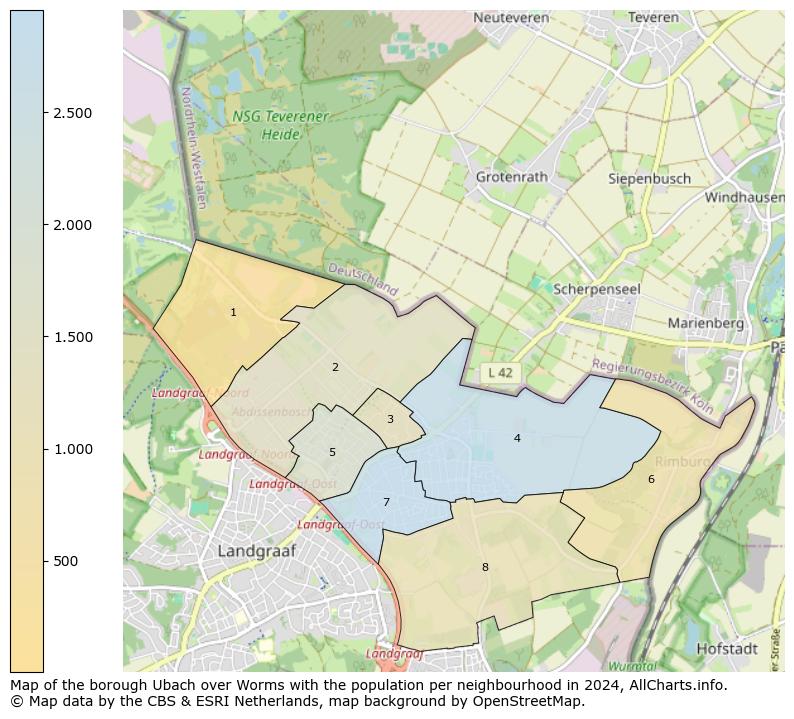 Image of the borough Ubach over Worms at the map. This image is used as introduction to this page. This page shows a lot of information about the population in the borough Ubach over Worms (such as the distribution by age groups of the residents, the composition of households, whether inhabitants are natives or Dutch with an immigration background, data about the houses (numbers, types, price development, use, type of property, ...) and more (car ownership, energy consumption, ...) based on open data from the Dutch Central Bureau of Statistics and various other sources!