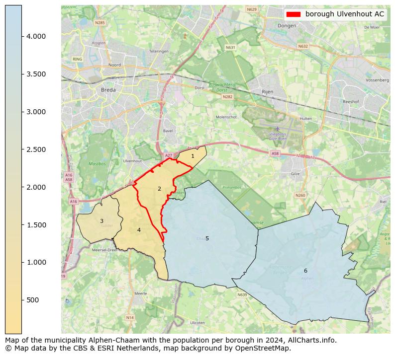 Image of the borough Ulvenhout AC at the map. This image is used as introduction to this page. This page shows a lot of information about the population in the borough Ulvenhout AC (such as the distribution by age groups of the residents, the composition of households, whether inhabitants are natives or Dutch with an immigration background, data about the houses (numbers, types, price development, use, type of property, ...) and more (car ownership, energy consumption, ...) based on open data from the Dutch Central Bureau of Statistics and various other sources!