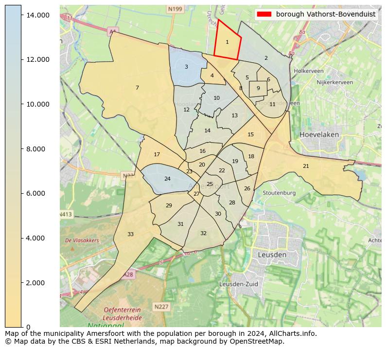 Image of the borough Vathorst-Bovenduist at the map. This image is used as introduction to this page. This page shows a lot of information about the population in the borough Vathorst-Bovenduist (such as the distribution by age groups of the residents, the composition of households, whether inhabitants are natives or Dutch with an immigration background, data about the houses (numbers, types, price development, use, type of property, ...) and more (car ownership, energy consumption, ...) based on open data from the Dutch Central Bureau of Statistics and various other sources!