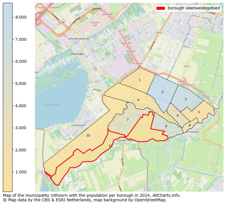 Image of the borough Veenweidegebied at the map. This image is used as introduction to this page. This page shows a lot of information about the population in the borough Veenweidegebied (such as the distribution by age groups of the residents, the composition of households, whether inhabitants are natives or Dutch with an immigration background, data about the houses (numbers, types, price development, use, type of property, ...) and more (car ownership, energy consumption, ...) based on open data from the Dutch Central Bureau of Statistics and various other sources!