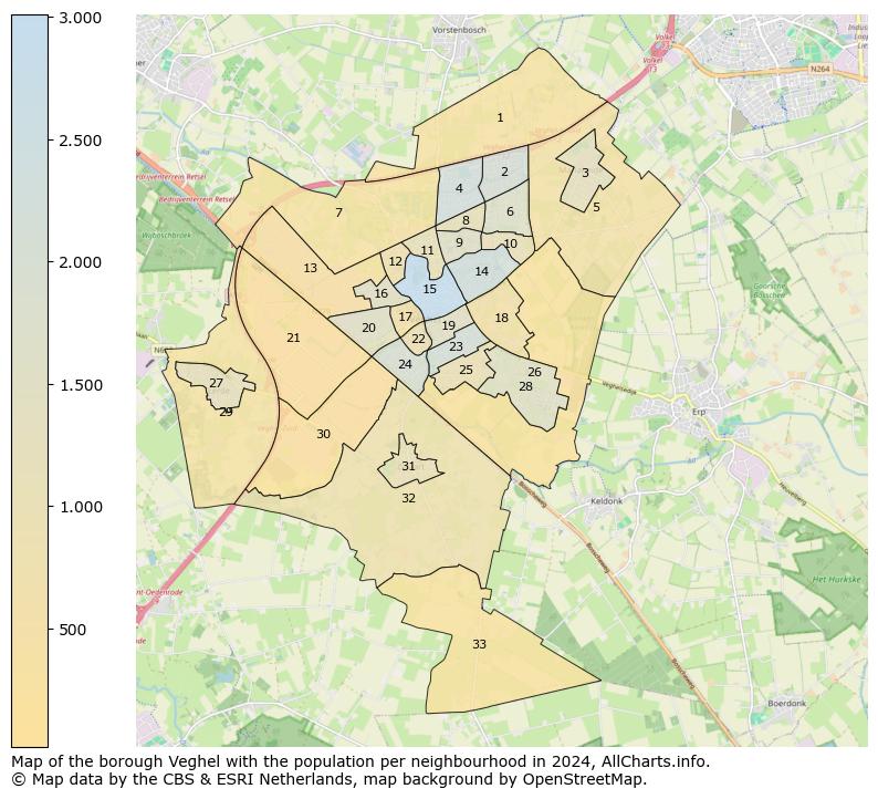 Image of the borough Veghel at the map. This image is used as introduction to this page. This page shows a lot of information about the population in the borough Veghel (such as the distribution by age groups of the residents, the composition of households, whether inhabitants are natives or Dutch with an immigration background, data about the houses (numbers, types, price development, use, type of property, ...) and more (car ownership, energy consumption, ...) based on open data from the Dutch Central Bureau of Statistics and various other sources!