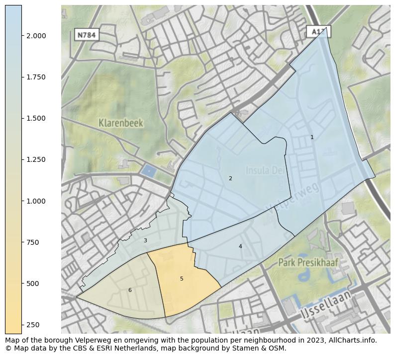 Map of the borough Velperweg en omgeving with the population per neighbourhood in 2023. This page shows a lot of information about residents (such as the distribution by age groups, family composition, gender, native or Dutch with an immigration background, ...), homes (numbers, types, price development, use, type of property, ...) and more (car ownership, energy consumption, ...) based on open data from the Dutch Central Bureau of Statistics and various other sources!