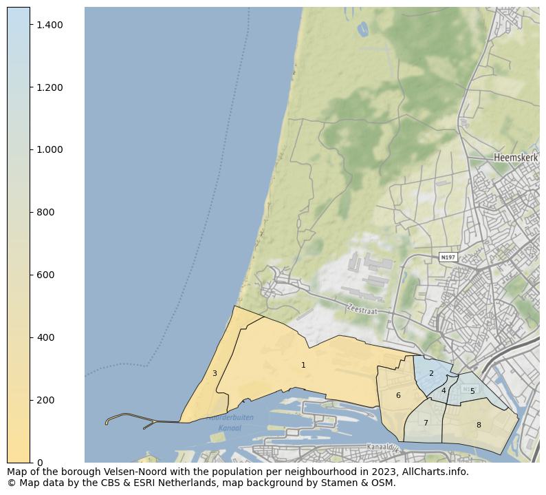 Map of the borough Velsen-Noord with the population per neighbourhood in 2023. This page shows a lot of information about residents (such as the distribution by age groups, family composition, gender, native or Dutch with an immigration background, ...), homes (numbers, types, price development, use, type of property, ...) and more (car ownership, energy consumption, ...) based on open data from the Dutch Central Bureau of Statistics and various other sources!