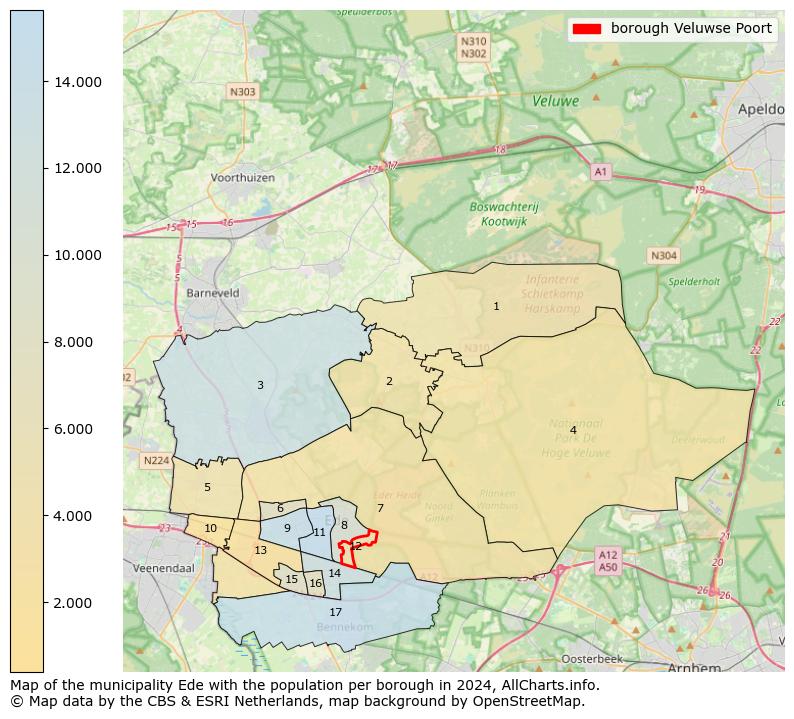 Image of the borough Veluwse Poort at the map. This image is used as introduction to this page. This page shows a lot of information about the population in the borough Veluwse Poort (such as the distribution by age groups of the residents, the composition of households, whether inhabitants are natives or Dutch with an immigration background, data about the houses (numbers, types, price development, use, type of property, ...) and more (car ownership, energy consumption, ...) based on open data from the Dutch Central Bureau of Statistics and various other sources!