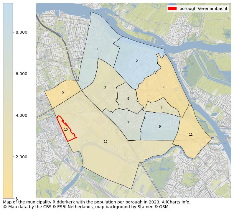 Map of the municipality Ridderkerk with the population per borough in 2023. This page shows a lot of information about residents (such as the distribution by age groups, family composition, gender, native or Dutch with an immigration background, ...), homes (numbers, types, price development, use, type of property, ...) and more (car ownership, energy consumption, ...) based on open data from the Dutch Central Bureau of Statistics and various other sources!