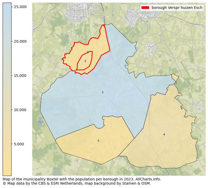 Map of the municipality Boxtel with the population per borough in 2023. This page shows a lot of information about residents (such as the distribution by age groups, family composition, gender, native or Dutch with an immigration background, ...), homes (numbers, types, price development, use, type of property, ...) and more (car ownership, energy consumption, ...) based on open data from the Dutch Central Bureau of Statistics and various other sources!
