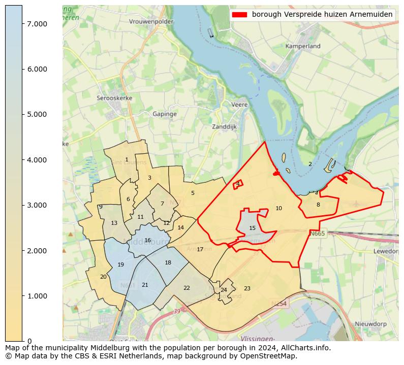 Image of the borough Verspreide huizen Arnemuiden at the map. This image is used as introduction to this page. This page shows a lot of information about the population in the borough Verspreide huizen Arnemuiden (such as the distribution by age groups of the residents, the composition of households, whether inhabitants are natives or Dutch with an immigration background, data about the houses (numbers, types, price development, use, type of property, ...) and more (car ownership, energy consumption, ...) based on open data from the Dutch Central Bureau of Statistics and various other sources!