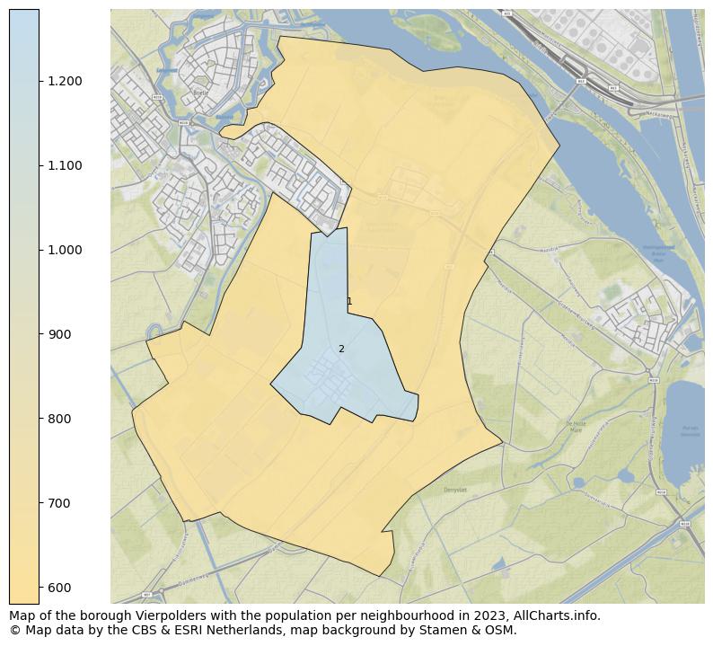 Map of the borough Vierpolders with the population per neighbourhood in 2023. This page shows a lot of information about residents (such as the distribution by age groups, family composition, gender, native or Dutch with an immigration background, ...), homes (numbers, types, price development, use, type of property, ...) and more (car ownership, energy consumption, ...) based on open data from the Dutch Central Bureau of Statistics and various other sources!