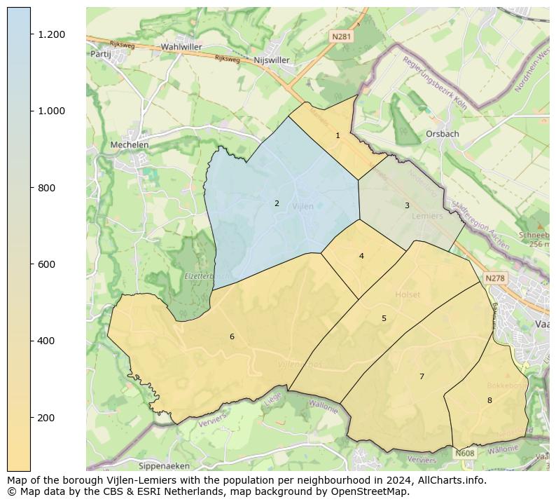 Image of the borough Vijlen-Lemiers at the map. This image is used as introduction to this page. This page shows a lot of information about the population in the borough Vijlen-Lemiers (such as the distribution by age groups of the residents, the composition of households, whether inhabitants are natives or Dutch with an immigration background, data about the houses (numbers, types, price development, use, type of property, ...) and more (car ownership, energy consumption, ...) based on open data from the Dutch Central Bureau of Statistics and various other sources!