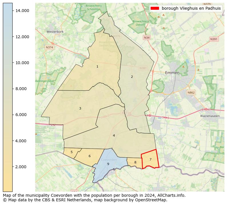 Image of the borough Vlieghuis en Padhuis at the map. This image is used as introduction to this page. This page shows a lot of information about the population in the borough Vlieghuis en Padhuis (such as the distribution by age groups of the residents, the composition of households, whether inhabitants are natives or Dutch with an immigration background, data about the houses (numbers, types, price development, use, type of property, ...) and more (car ownership, energy consumption, ...) based on open data from the Dutch Central Bureau of Statistics and various other sources!