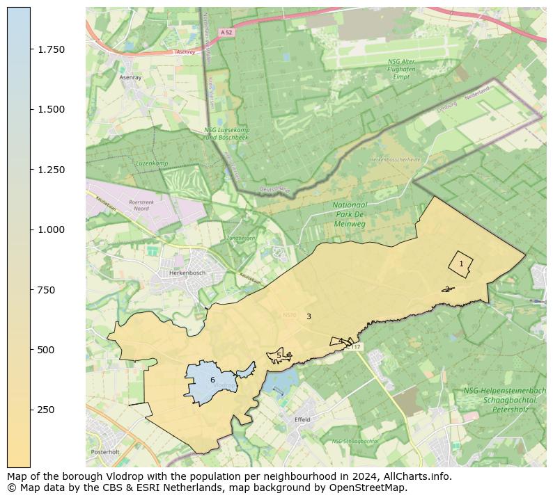 Image of the borough Vlodrop at the map. This image is used as introduction to this page. This page shows a lot of information about the population in the borough Vlodrop (such as the distribution by age groups of the residents, the composition of households, whether inhabitants are natives or Dutch with an immigration background, data about the houses (numbers, types, price development, use, type of property, ...) and more (car ownership, energy consumption, ...) based on open data from the Dutch Central Bureau of Statistics and various other sources!