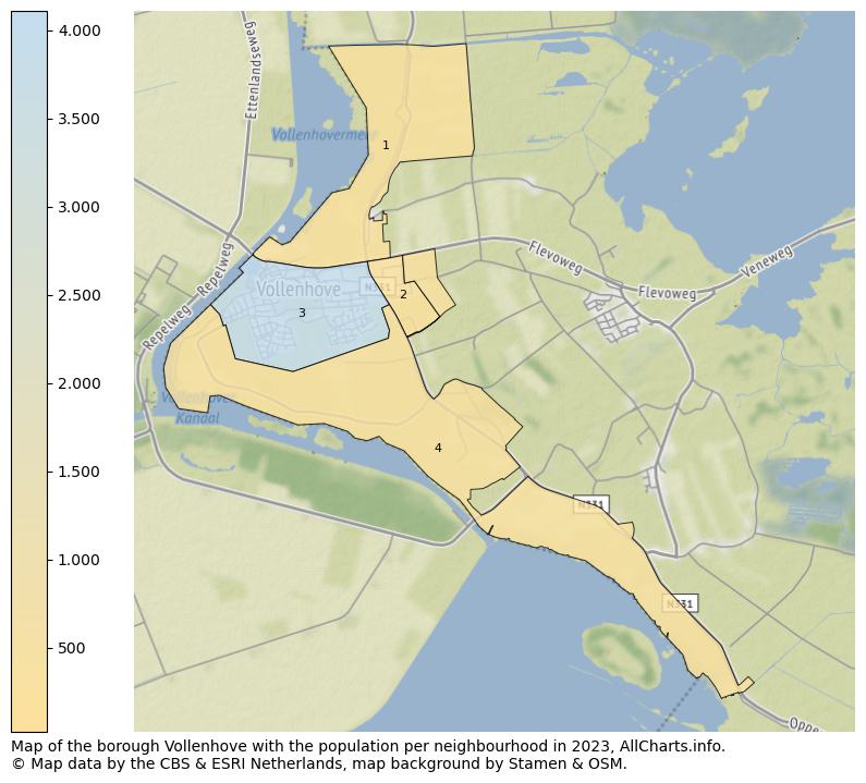 Map of the borough Vollenhove with the population per neighbourhood in 2023. This page shows a lot of information about residents (such as the distribution by age groups, family composition, gender, native or Dutch with an immigration background, ...), homes (numbers, types, price development, use, type of property, ...) and more (car ownership, energy consumption, ...) based on open data from the Dutch Central Bureau of Statistics and various other sources!