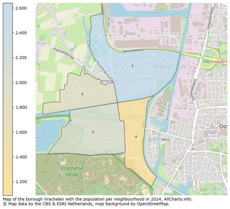 Image of the borough Vrachelen at the map. This image is used as introduction to this page. This page shows a lot of information about the population in the borough Vrachelen (such as the distribution by age groups of the residents, the composition of households, whether inhabitants are natives or Dutch with an immigration background, data about the houses (numbers, types, price development, use, type of property, ...) and more (car ownership, energy consumption, ...) based on open data from the Dutch Central Bureau of Statistics and various other sources!