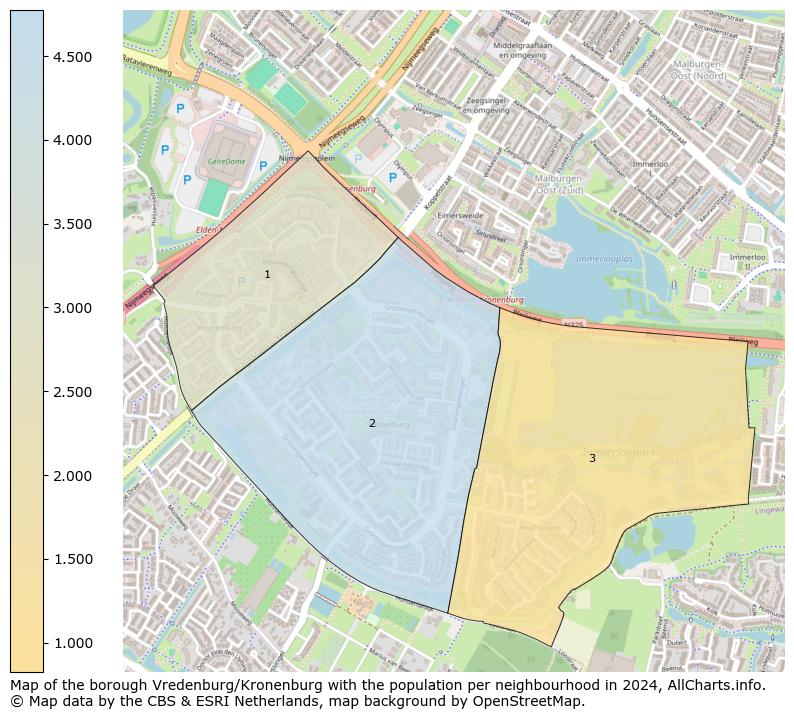 Image of the borough Vredenburg/Kronenburg at the map. This image is used as introduction to this page. This page shows a lot of information about the population in the borough Vredenburg/Kronenburg (such as the distribution by age groups of the residents, the composition of households, whether inhabitants are natives or Dutch with an immigration background, data about the houses (numbers, types, price development, use, type of property, ...) and more (car ownership, energy consumption, ...) based on open data from the Dutch Central Bureau of Statistics and various other sources!