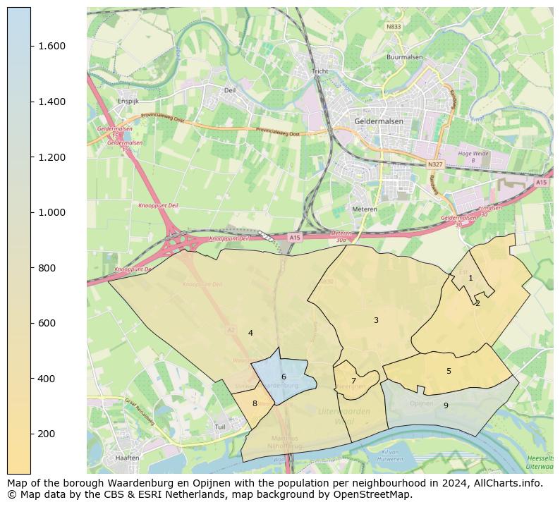 Image of the borough Waardenburg en Opijnen at the map. This image is used as introduction to this page. This page shows a lot of information about the population in the borough Waardenburg en Opijnen (such as the distribution by age groups of the residents, the composition of households, whether inhabitants are natives or Dutch with an immigration background, data about the houses (numbers, types, price development, use, type of property, ...) and more (car ownership, energy consumption, ...) based on open data from the Dutch Central Bureau of Statistics and various other sources!