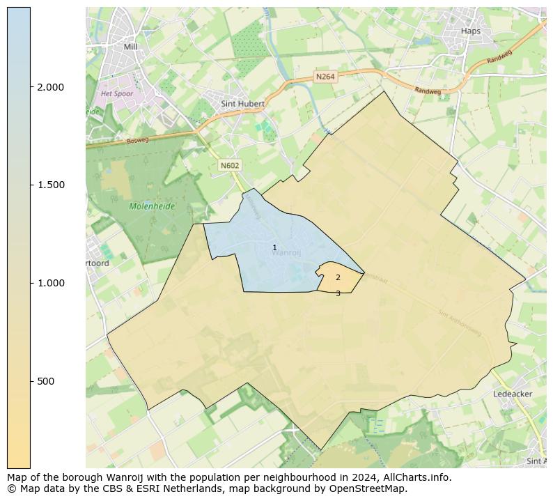 Image of the borough Wanroij at the map. This image is used as introduction to this page. This page shows a lot of information about the population in the borough Wanroij (such as the distribution by age groups of the residents, the composition of households, whether inhabitants are natives or Dutch with an immigration background, data about the houses (numbers, types, price development, use, type of property, ...) and more (car ownership, energy consumption, ...) based on open data from the Dutch Central Bureau of Statistics and various other sources!