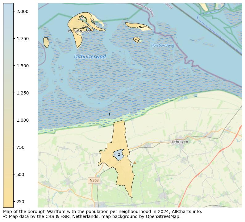 Image of the borough Warffum at the map. This image is used as introduction to this page. This page shows a lot of information about the population in the borough Warffum (such as the distribution by age groups of the residents, the composition of households, whether inhabitants are natives or Dutch with an immigration background, data about the houses (numbers, types, price development, use, type of property, ...) and more (car ownership, energy consumption, ...) based on open data from the Dutch Central Bureau of Statistics and various other sources!