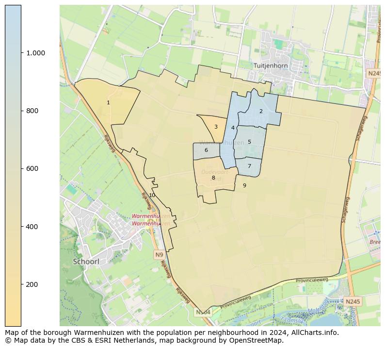 Image of the borough Warmenhuizen at the map. This image is used as introduction to this page. This page shows a lot of information about the population in the borough Warmenhuizen (such as the distribution by age groups of the residents, the composition of households, whether inhabitants are natives or Dutch with an immigration background, data about the houses (numbers, types, price development, use, type of property, ...) and more (car ownership, energy consumption, ...) based on open data from the Dutch Central Bureau of Statistics and various other sources!