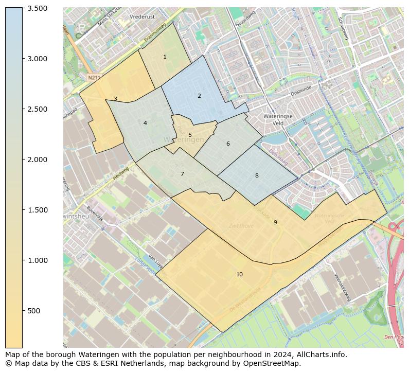 Image of the borough Wateringen at the map. This image is used as introduction to this page. This page shows a lot of information about the population in the borough Wateringen (such as the distribution by age groups of the residents, the composition of households, whether inhabitants are natives or Dutch with an immigration background, data about the houses (numbers, types, price development, use, type of property, ...) and more (car ownership, energy consumption, ...) based on open data from the Dutch Central Bureau of Statistics and various other sources!