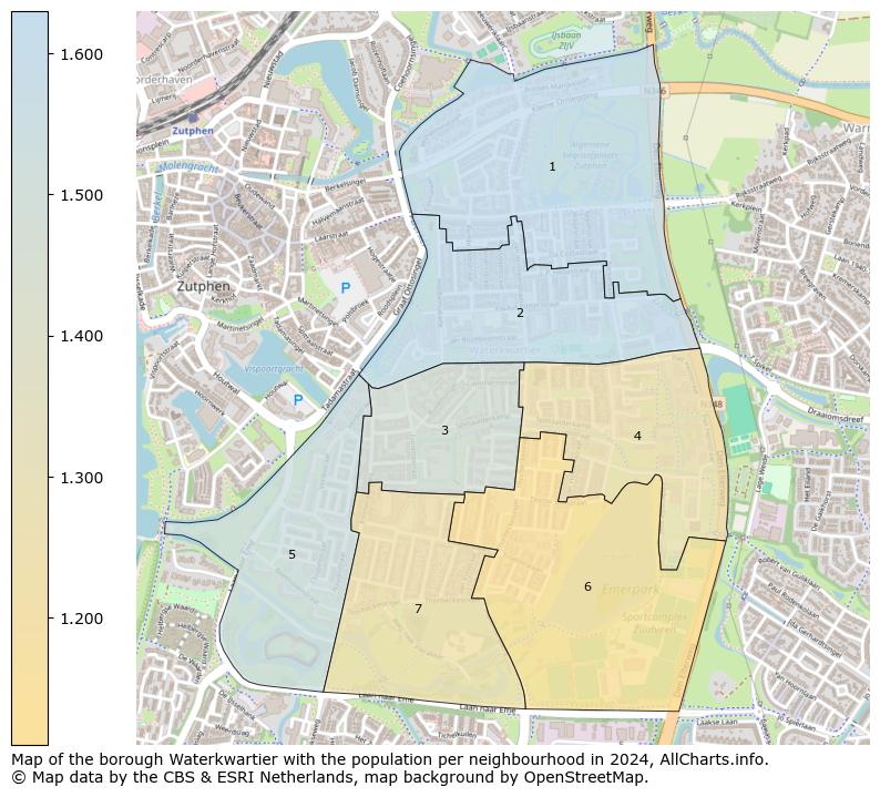 Image of the borough Waterkwartier at the map. This image is used as introduction to this page. This page shows a lot of information about the population in the borough Waterkwartier (such as the distribution by age groups of the residents, the composition of households, whether inhabitants are natives or Dutch with an immigration background, data about the houses (numbers, types, price development, use, type of property, ...) and more (car ownership, energy consumption, ...) based on open data from the Dutch Central Bureau of Statistics and various other sources!