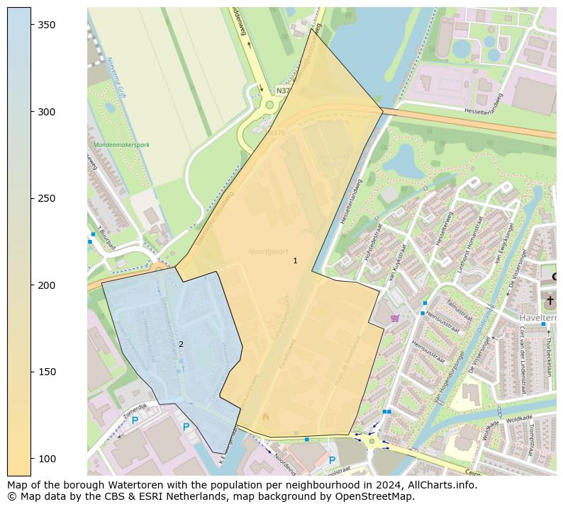 Image of the borough Watertoren at the map. This image is used as introduction to this page. This page shows a lot of information about the population in the borough Watertoren (such as the distribution by age groups of the residents, the composition of households, whether inhabitants are natives or Dutch with an immigration background, data about the houses (numbers, types, price development, use, type of property, ...) and more (car ownership, energy consumption, ...) based on open data from the Dutch Central Bureau of Statistics and various other sources!