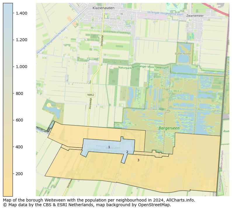 Image of the borough Weiteveen at the map. This image is used as introduction to this page. This page shows a lot of information about the population in the borough Weiteveen (such as the distribution by age groups of the residents, the composition of households, whether inhabitants are natives or Dutch with an immigration background, data about the houses (numbers, types, price development, use, type of property, ...) and more (car ownership, energy consumption, ...) based on open data from the Dutch Central Bureau of Statistics and various other sources!