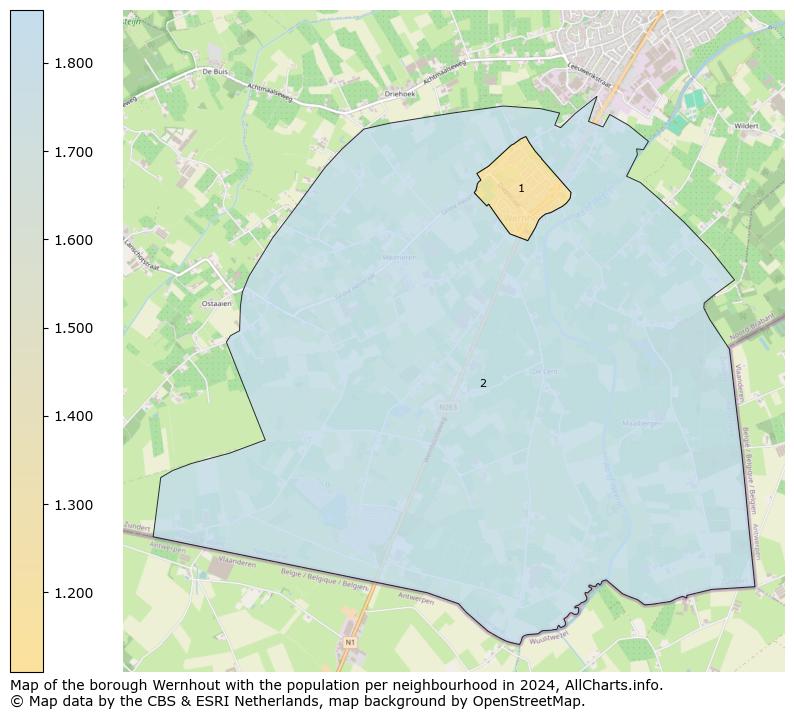 Image of the borough Wernhout at the map. This image is used as introduction to this page. This page shows a lot of information about the population in the borough Wernhout (such as the distribution by age groups of the residents, the composition of households, whether inhabitants are natives or Dutch with an immigration background, data about the houses (numbers, types, price development, use, type of property, ...) and more (car ownership, energy consumption, ...) based on open data from the Dutch Central Bureau of Statistics and various other sources!