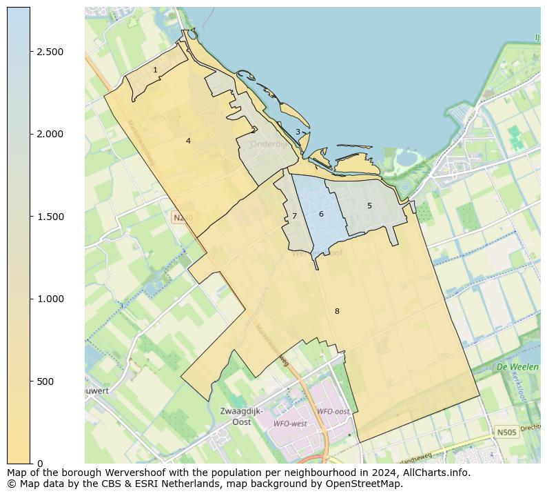 Image of the borough Wervershoof at the map. This image is used as introduction to this page. This page shows a lot of information about the population in the borough Wervershoof (such as the distribution by age groups of the residents, the composition of households, whether inhabitants are natives or Dutch with an immigration background, data about the houses (numbers, types, price development, use, type of property, ...) and more (car ownership, energy consumption, ...) based on open data from the Dutch Central Bureau of Statistics and various other sources!