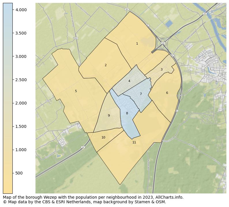 Map of the borough Wezep with the population per neighbourhood in 2023. This page shows a lot of information about residents (such as the distribution by age groups, family composition, gender, native or Dutch with an immigration background, ...), homes (numbers, types, price development, use, type of property, ...) and more (car ownership, energy consumption, ...) based on open data from the Dutch Central Bureau of Statistics and various other sources!
