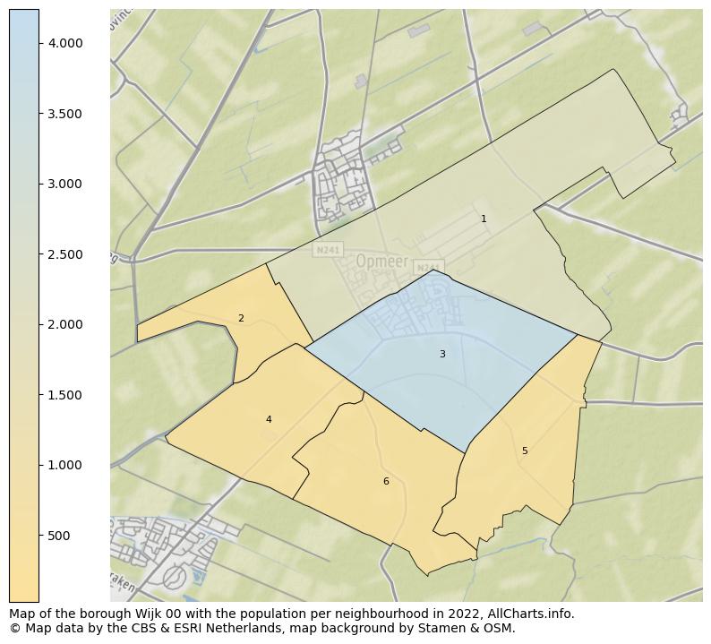 Map of the borough Wijk 00 with the population per neighbourhood in 2022. This page shows a lot of information about residents (such as the distribution by age groups, family composition, gender, native or Dutch with an immigration background, ...), homes (numbers, types, price development, use, type of property, ...) and more (car ownership, energy consumption, ...) based on open data from the Dutch Central Bureau of Statistics and various other sources!