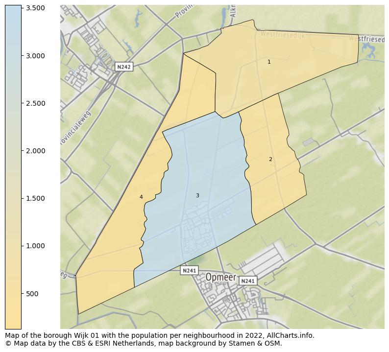 Map of the borough Wijk 01 with the population per neighbourhood in 2022. This page shows a lot of information about residents (such as the distribution by age groups, family composition, gender, native or Dutch with an immigration background, ...), homes (numbers, types, price development, use, type of property, ...) and more (car ownership, energy consumption, ...) based on open data from the Dutch Central Bureau of Statistics and various other sources!