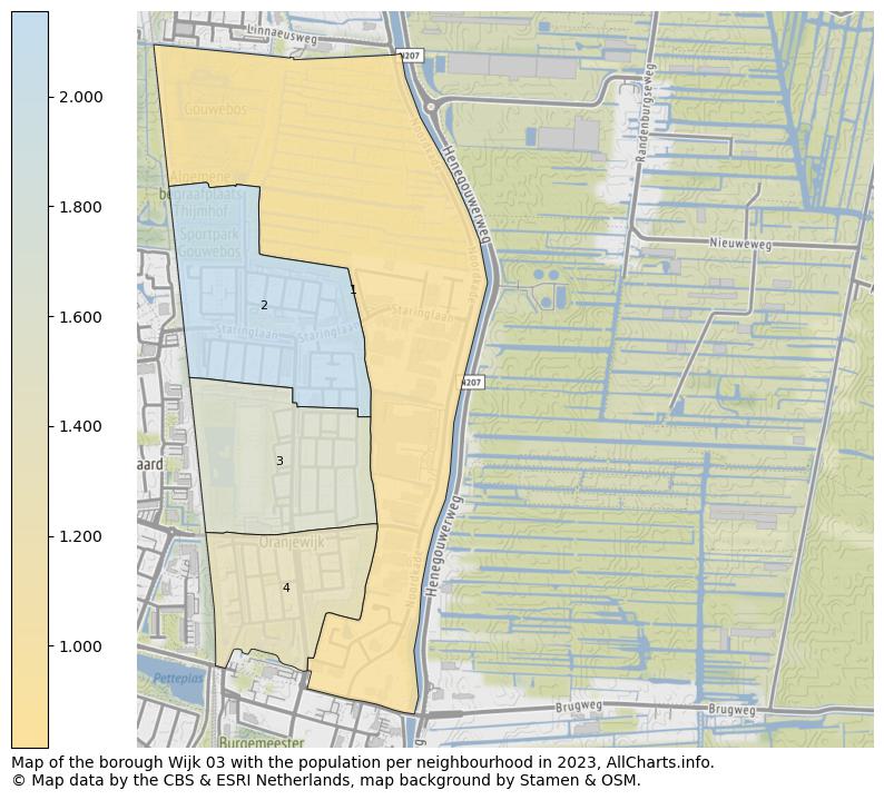 Map of the borough Wijk 03 with the population per neighbourhood in 2022. This page shows a lot of information about residents (such as the distribution by age groups, family composition, gender, native or Dutch with an immigration background, ...), homes (numbers, types, price development, use, type of property, ...) and more (car ownership, energy consumption, ...) based on open data from the Dutch Central Bureau of Statistics and various other sources!