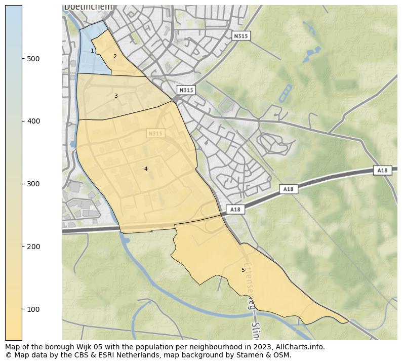 Map of the borough Wijk 05 with the population per neighbourhood in 2023. This page shows a lot of information about residents (such as the distribution by age groups, family composition, gender, native or Dutch with an immigration background, ...), homes (numbers, types, price development, use, type of property, ...) and more (car ownership, energy consumption, ...) based on open data from the Dutch Central Bureau of Statistics and various other sources!