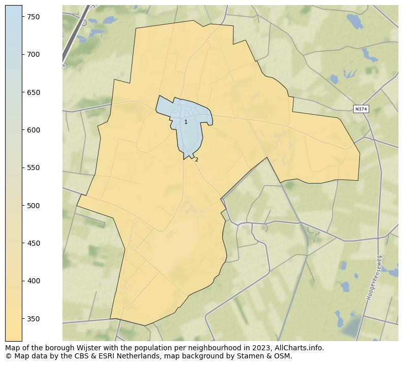 Map of the borough Wijster with the population per neighbourhood in 2023. This page shows a lot of information about residents (such as the distribution by age groups, family composition, gender, native or Dutch with an immigration background, ...), homes (numbers, types, price development, use, type of property, ...) and more (car ownership, energy consumption, ...) based on open data from the Dutch Central Bureau of Statistics and various other sources!