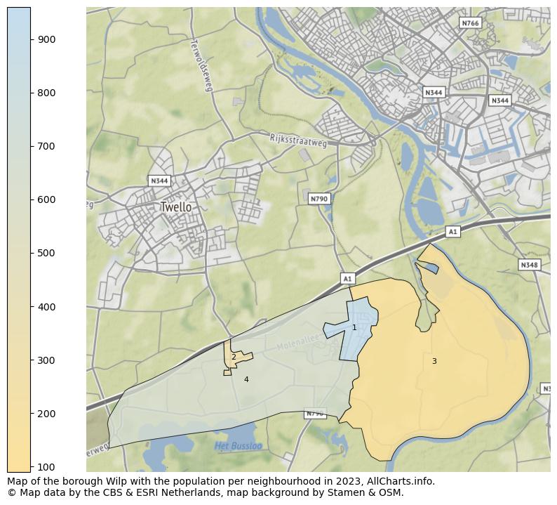 Map of the borough Wilp with the population per neighbourhood in 2023. This page shows a lot of information about residents (such as the distribution by age groups, family composition, gender, native or Dutch with an immigration background, ...), homes (numbers, types, price development, use, type of property, ...) and more (car ownership, energy consumption, ...) based on open data from the Dutch Central Bureau of Statistics and various other sources!