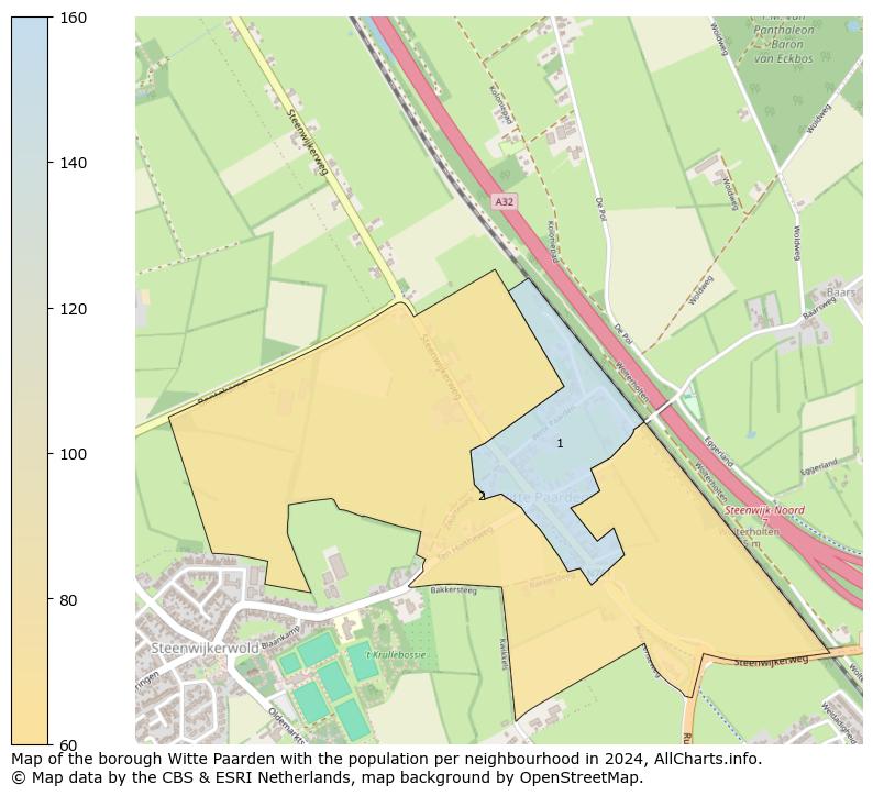 Image of the borough Witte Paarden at the map. This image is used as introduction to this page. This page shows a lot of information about the population in the borough Witte Paarden (such as the distribution by age groups of the residents, the composition of households, whether inhabitants are natives or Dutch with an immigration background, data about the houses (numbers, types, price development, use, type of property, ...) and more (car ownership, energy consumption, ...) based on open data from the Dutch Central Bureau of Statistics and various other sources!