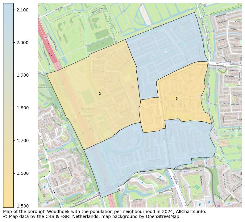 Image of the borough Woudhoek at the map. This image is used as introduction to this page. This page shows a lot of information about the population in the borough Woudhoek (such as the distribution by age groups of the residents, the composition of households, whether inhabitants are natives or Dutch with an immigration background, data about the houses (numbers, types, price development, use, type of property, ...) and more (car ownership, energy consumption, ...) based on open data from the Dutch Central Bureau of Statistics and various other sources!