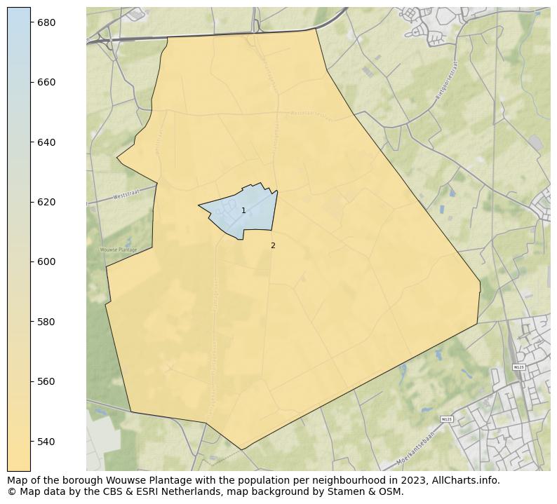 Map of the borough Wouwse Plantage with the population per neighbourhood in 2023. This page shows a lot of information about residents (such as the distribution by age groups, family composition, gender, native or Dutch with an immigration background, ...), homes (numbers, types, price development, use, type of property, ...) and more (car ownership, energy consumption, ...) based on open data from the Dutch Central Bureau of Statistics and various other sources!