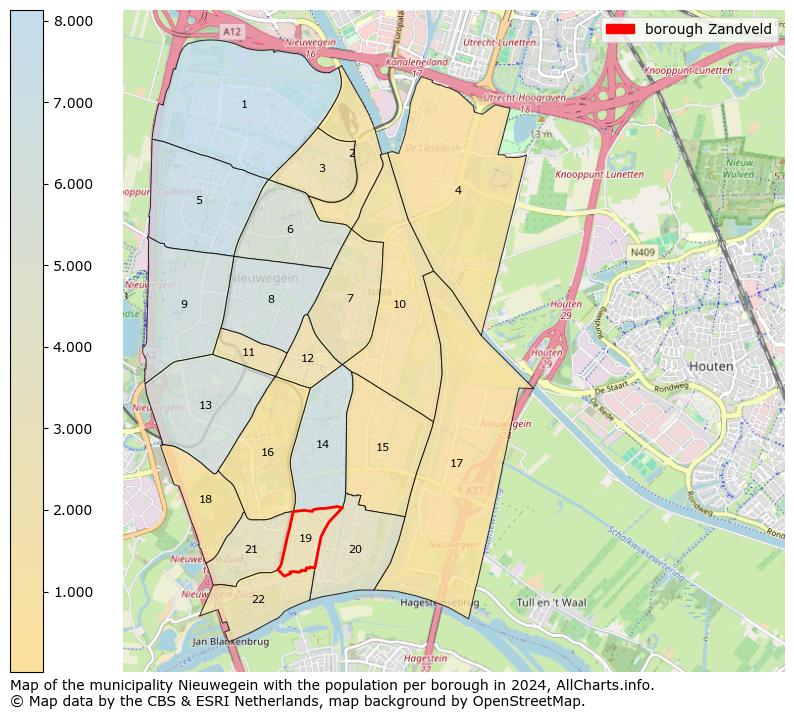 Image of the borough Zandveld at the map. This image is used as introduction to this page. This page shows a lot of information about the population in the borough Zandveld (such as the distribution by age groups of the residents, the composition of households, whether inhabitants are natives or Dutch with an immigration background, data about the houses (numbers, types, price development, use, type of property, ...) and more (car ownership, energy consumption, ...) based on open data from the Dutch Central Bureau of Statistics and various other sources!