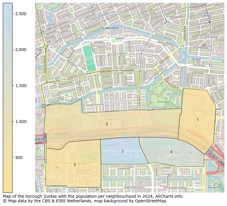 Image of the borough Zuidas at the map. This image is used as introduction to this page. This page shows a lot of information about the population in the borough Zuidas (such as the distribution by age groups of the residents, the composition of households, whether inhabitants are natives or Dutch with an immigration background, data about the houses (numbers, types, price development, use, type of property, ...) and more (car ownership, energy consumption, ...) based on open data from the Dutch Central Bureau of Statistics and various other sources!