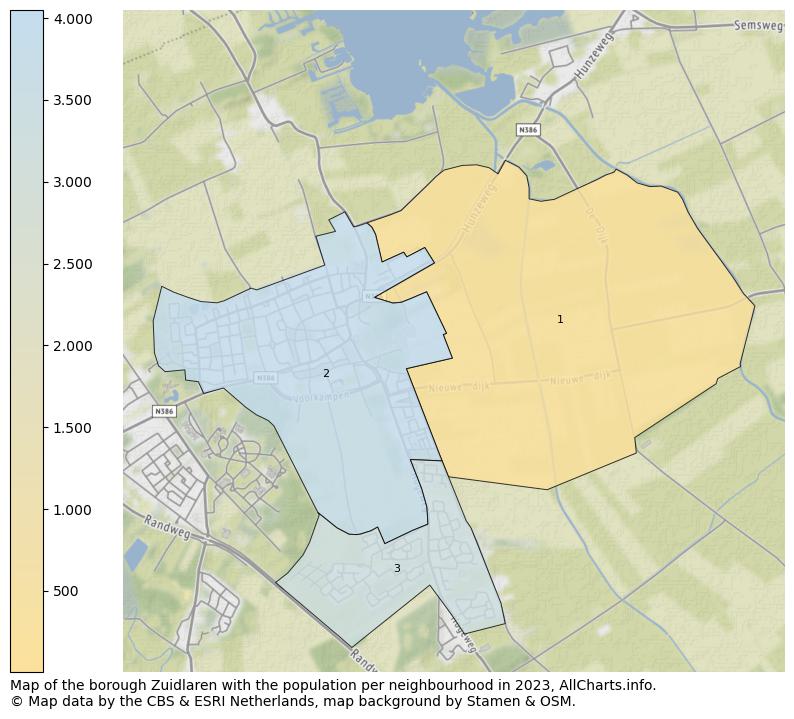 Map of the borough Zuidlaren with the population per neighbourhood in 2023. This page shows a lot of information about residents (such as the distribution by age groups, family composition, gender, native or Dutch with an immigration background, ...), homes (numbers, types, price development, use, type of property, ...) and more (car ownership, energy consumption, ...) based on open data from the Dutch Central Bureau of Statistics and various other sources!