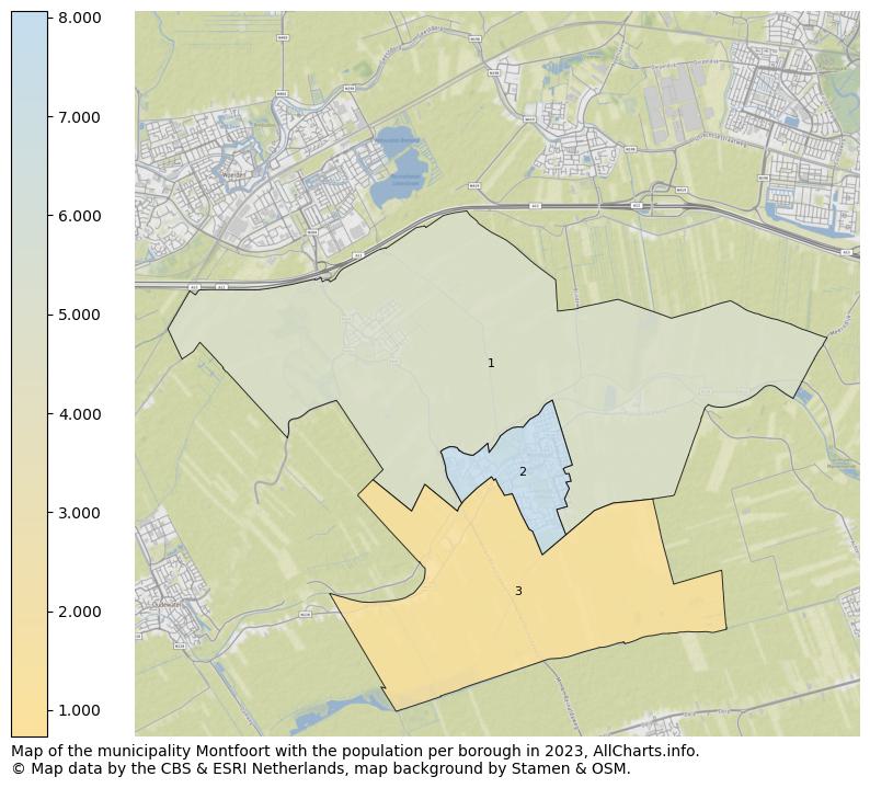 Map of the municipality Montfoort with the population per borough in 2023. This page shows a lot of information about residents (such as the distribution by age groups, family composition, gender, native or Dutch with an immigration background, ...), homes (numbers, types, price development, use, type of property, ...) and more (car ownership, energy consumption, ...) based on open data from the Dutch Central Bureau of Statistics and various other sources!